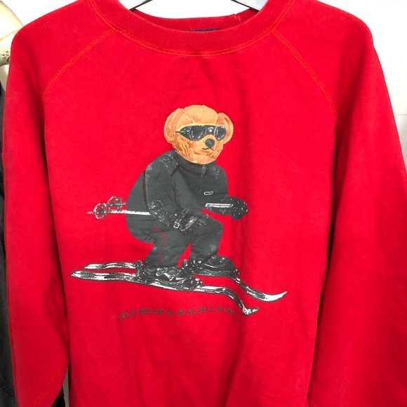 Polo Ralph Lauren Other - Rare Vintage limited edition red polo Ralph Lauren bear sweatshirt size large
